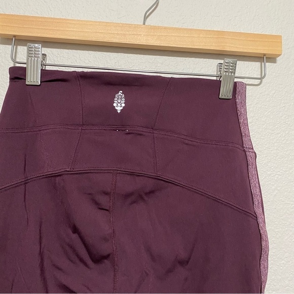 Free People Movement Wine Red Mesh Bottom Leggings - Picture 6 of 9